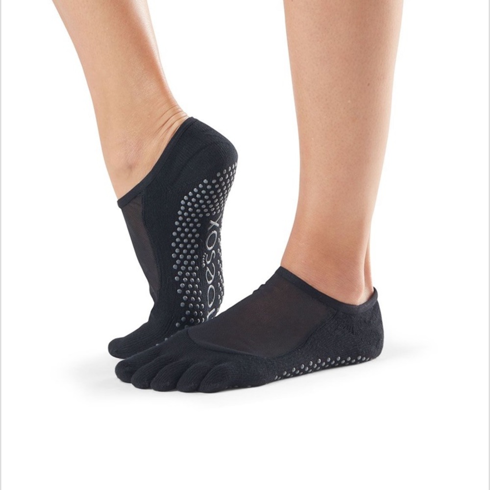Toesox Luna pilates yoga barre full toe grip socks